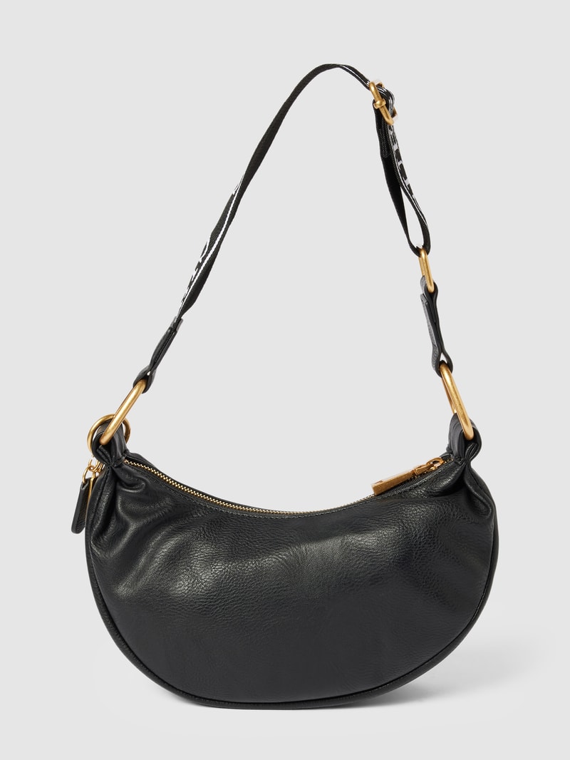 Saddle Bag mit Label-Applikation Modell 'NATALYA' in schwarz