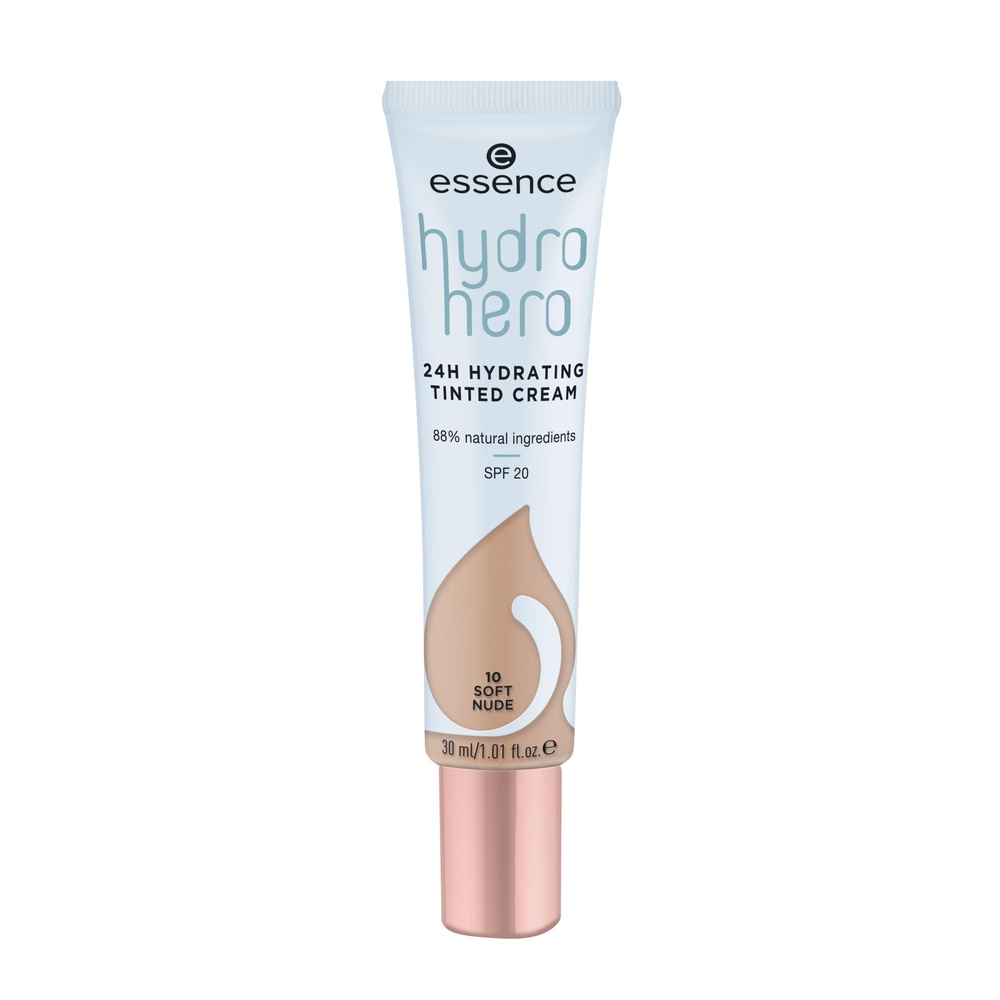 essence hydro hero 24h HYDRATING TINTED CREAM crème teintée hydratante 10 Soft Nude Crème de Jour