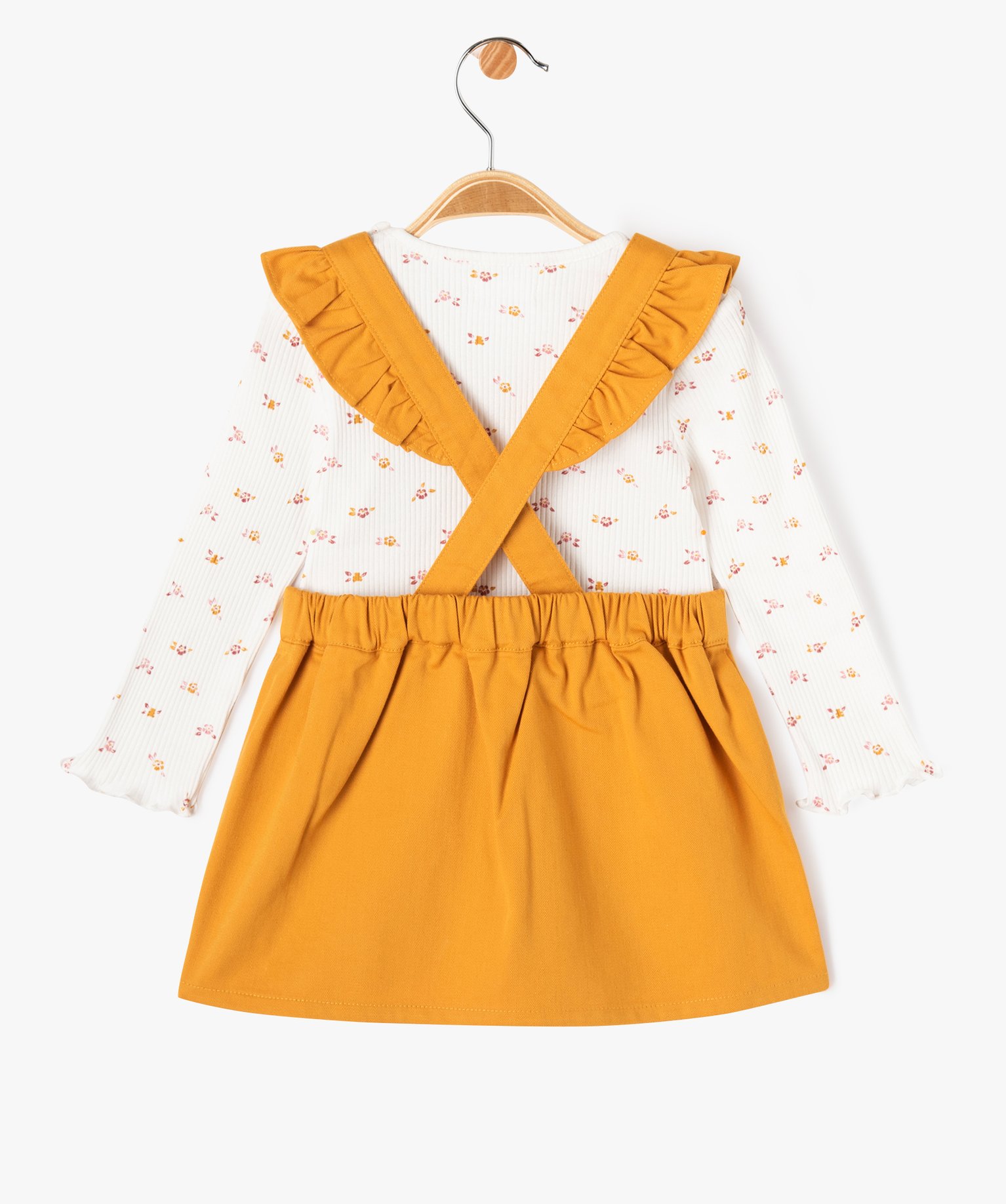Ensemble 2 pièces robe tablier et tee-shirt manches longues... jaune | GEMO