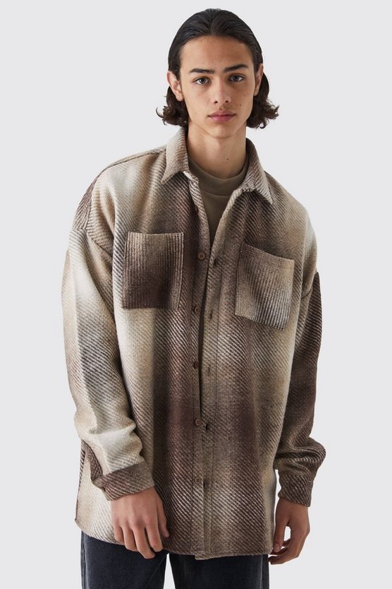 Kariertes Oversize Overshirt mit Knopfleiste