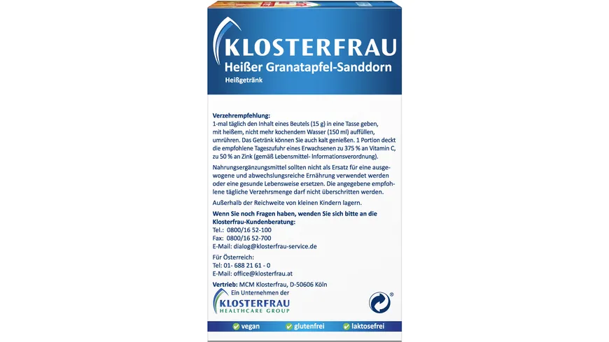 KLOSTERFRAU Heisser Granatapfel Sanddorn 150 g