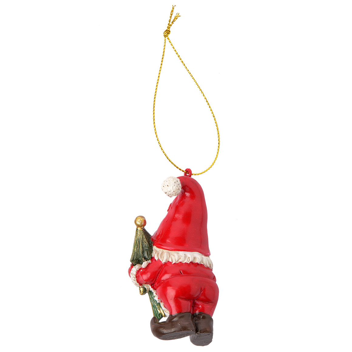 Dekofigur Weihnachtsmann mit Aufhängeschlaufe rot / weiss / grün