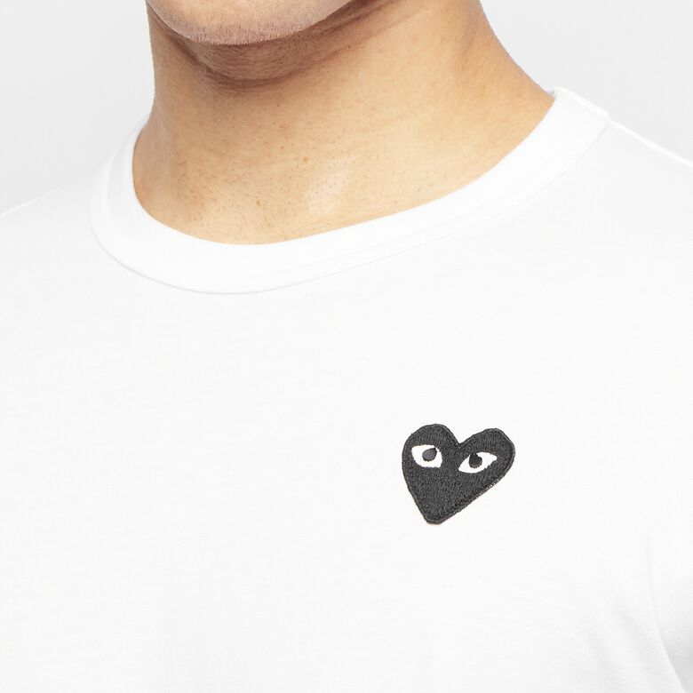 Comme des Garcons Play Play Black Heart Long Sleeve T-Shirt white