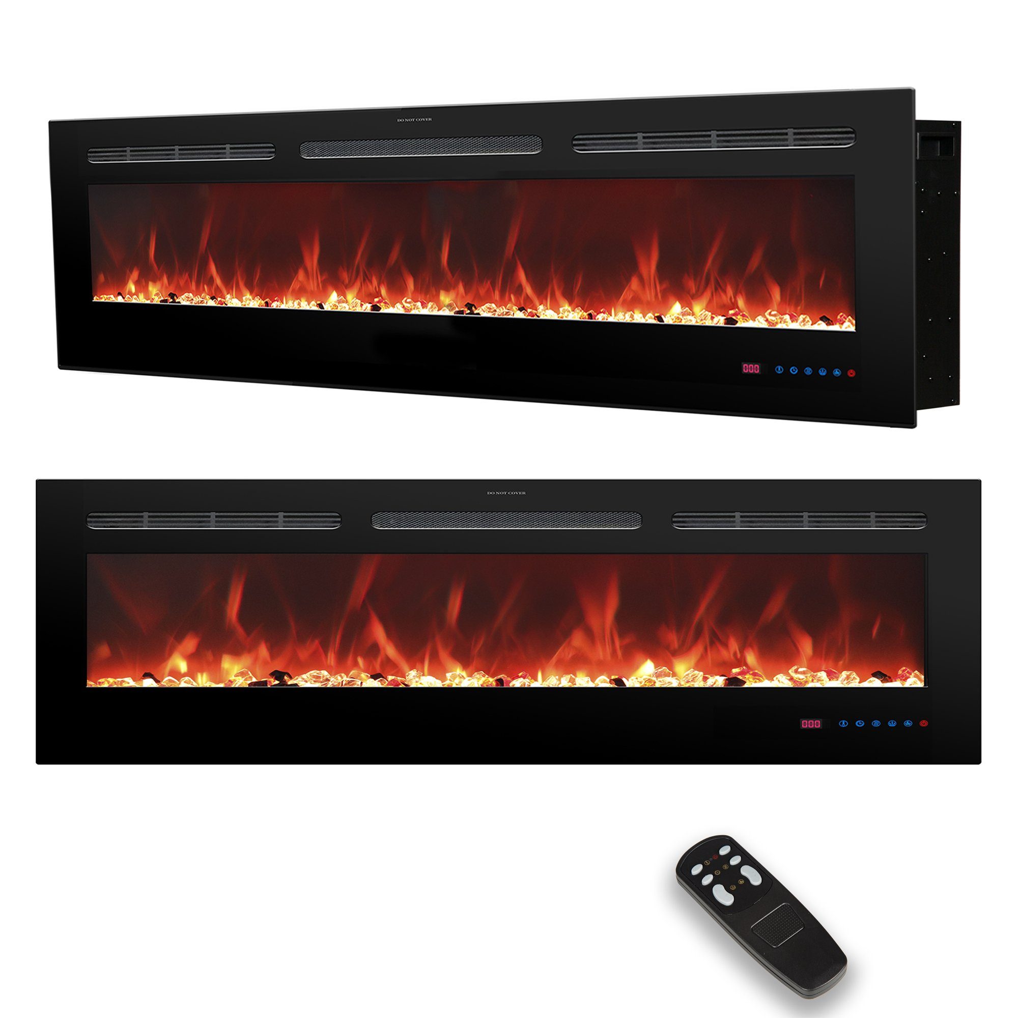 Kaminlicht Elektrokamin Joi 72 Elektrokamin Wandkamin elektrisch mit Heizung, Einbaukamin, Elektrischer Kamin mit Fernbedienung, Timer, 3D Flammenspiel, LED Feuer