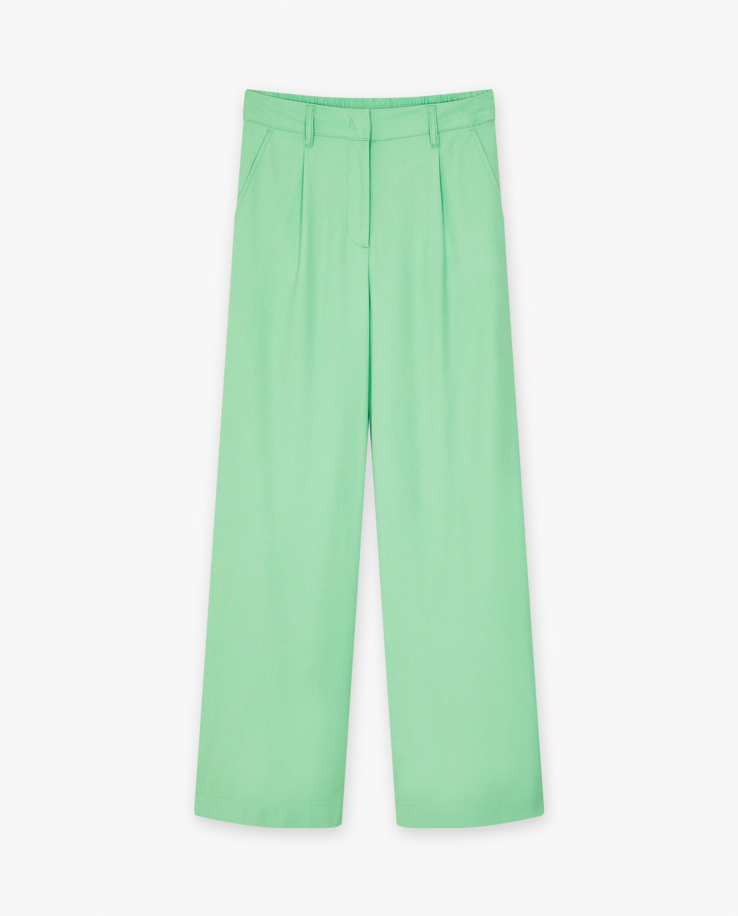 Pantaloni CKS verde deschis pentru femei, croială largă, verde deschis