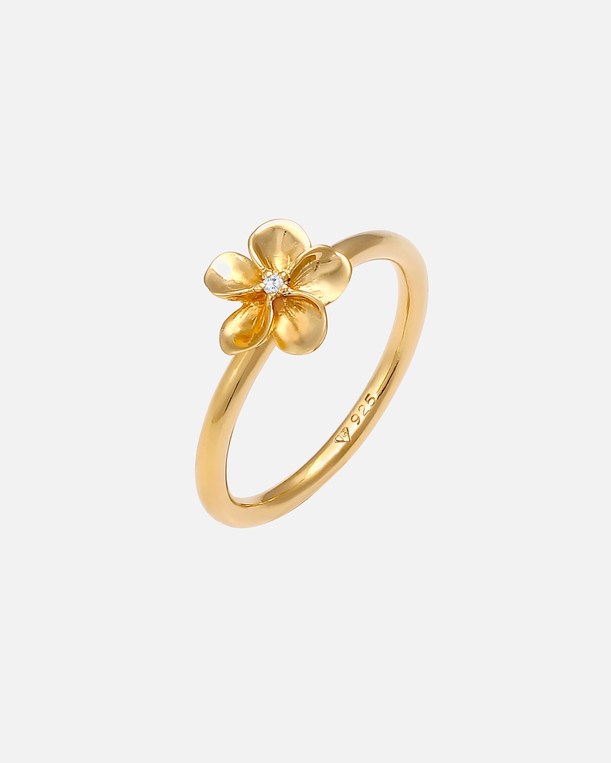 Doamnele Nenalina purtând o floare frangipani cu cristale de zirconiu din argint 925