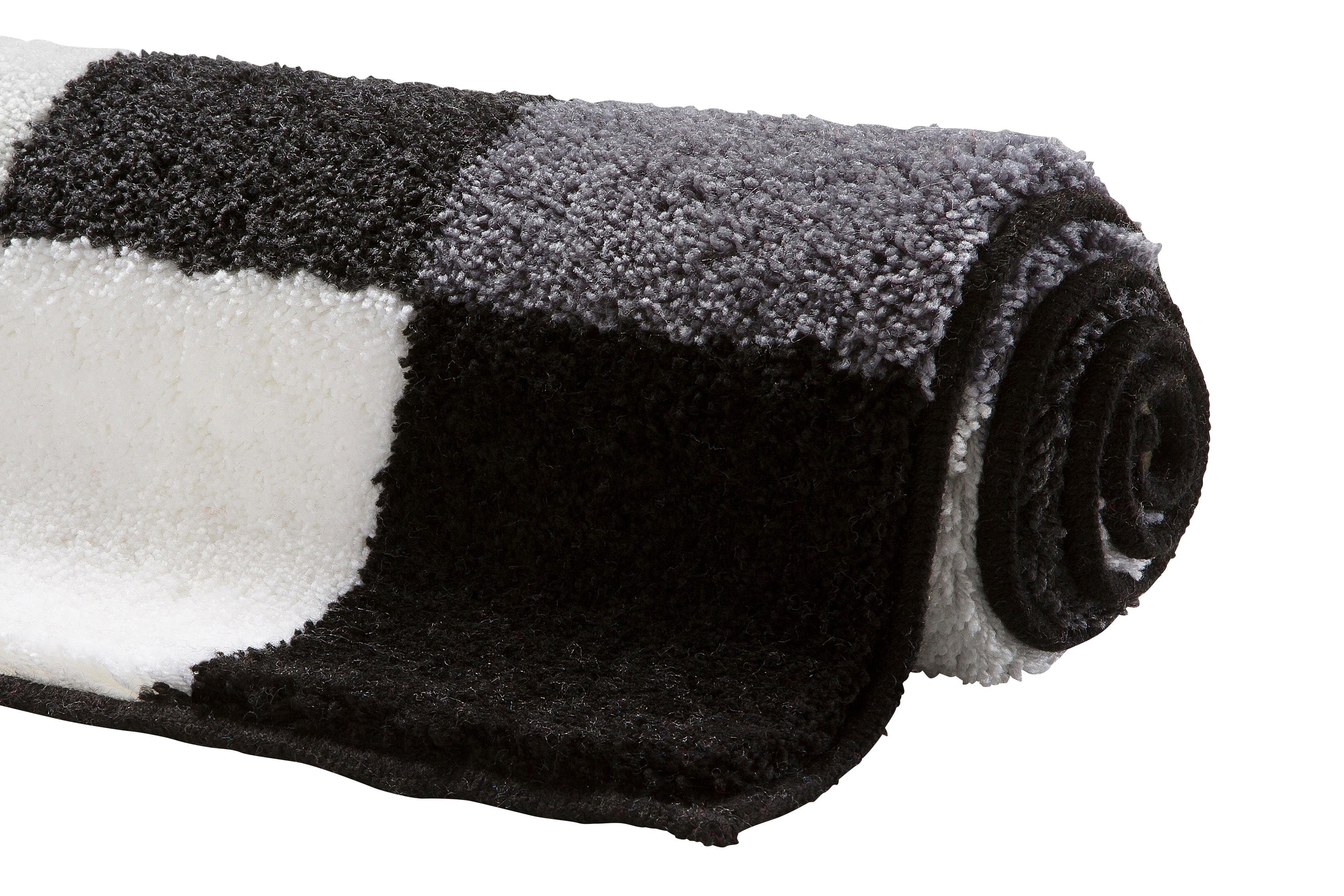 Badematte Mosaik Grund, Höhe 20 mm, rutschhemmend beschichtet, fußbodenheizungsgeeignet, Kunstfaser, rechteckig, angenehm weich, Badematten auch als 3 teiliges Set erhältlich