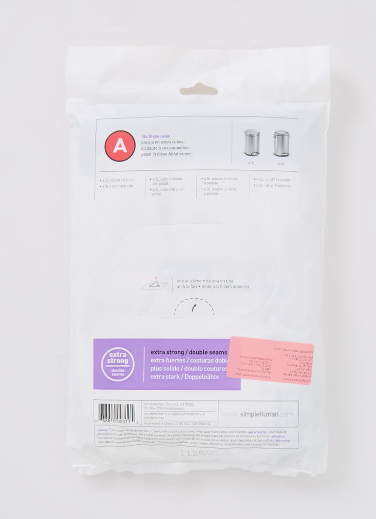 Saci de gunoi Simplehuman Code A 4,5 l, 30 buc.
