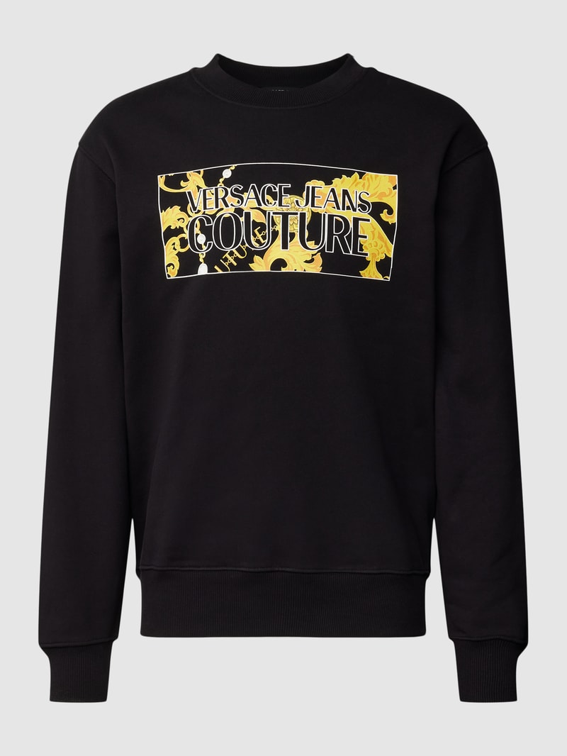 Sweatshirt mit Motiv-Print in schwarz