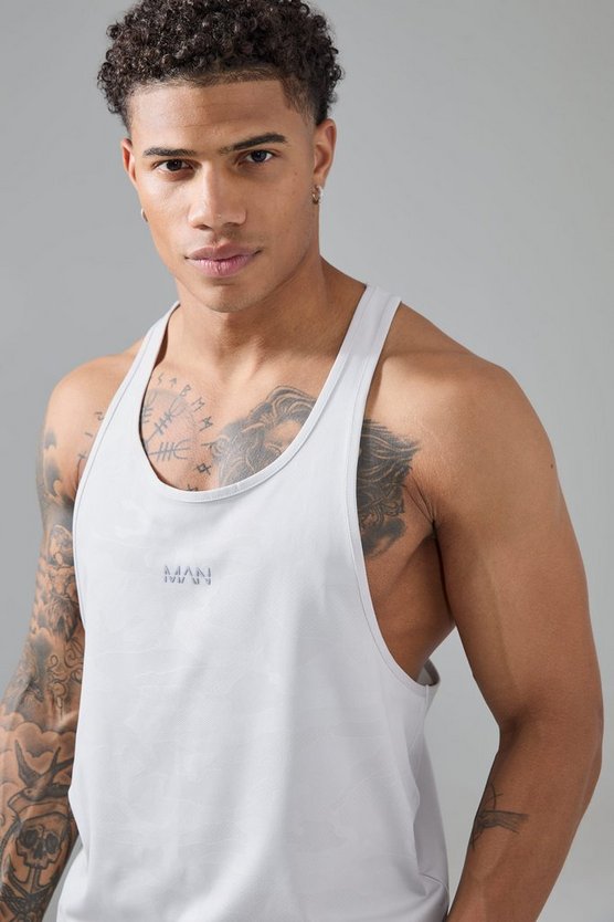 Man Active Camouflage Performance Tanktop