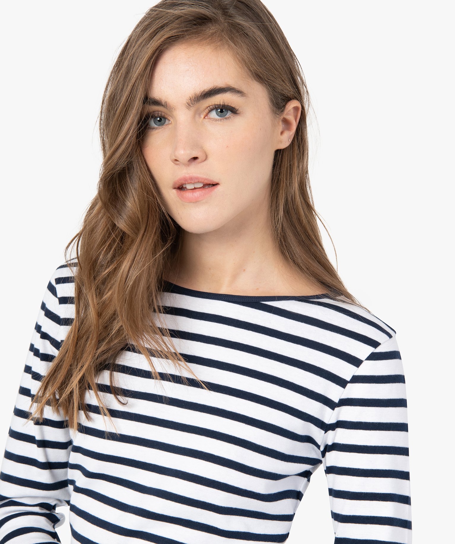 Tee-shirt femme rayé à manches longues raye | GEMO