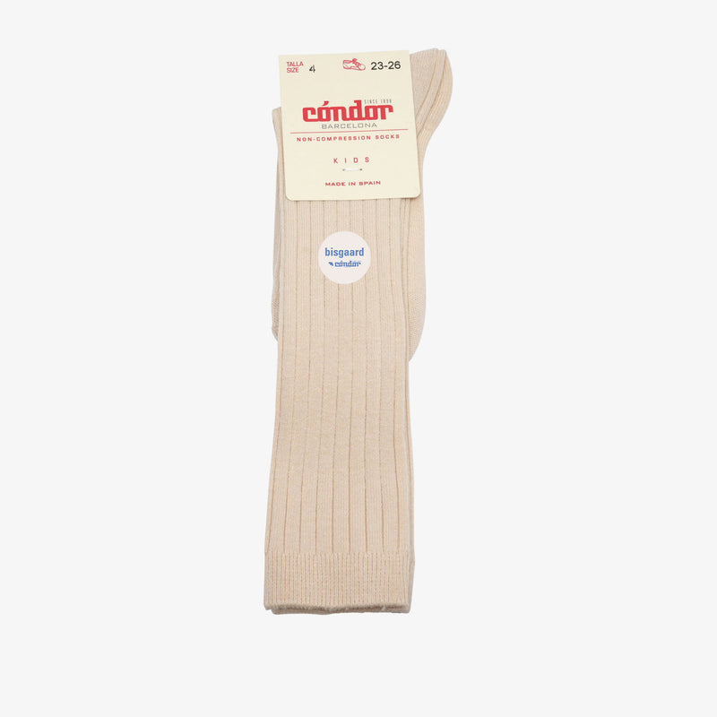 rib kniestrümpfe - Beige