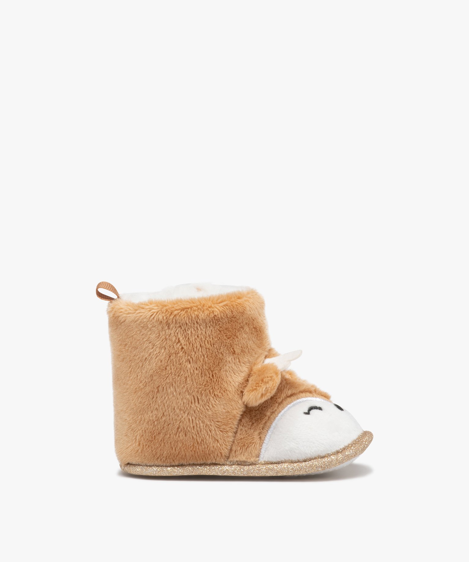 Chaussons de naissance bébé fille boots à scratch en form... beige | GEMO