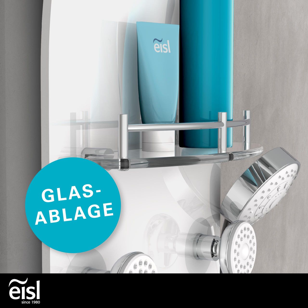 Eisl Duschpaneel KARIBIK, Wellnessdusche 3 in 1 mit Regendusche, sechs Massagedüsen und Handbrause