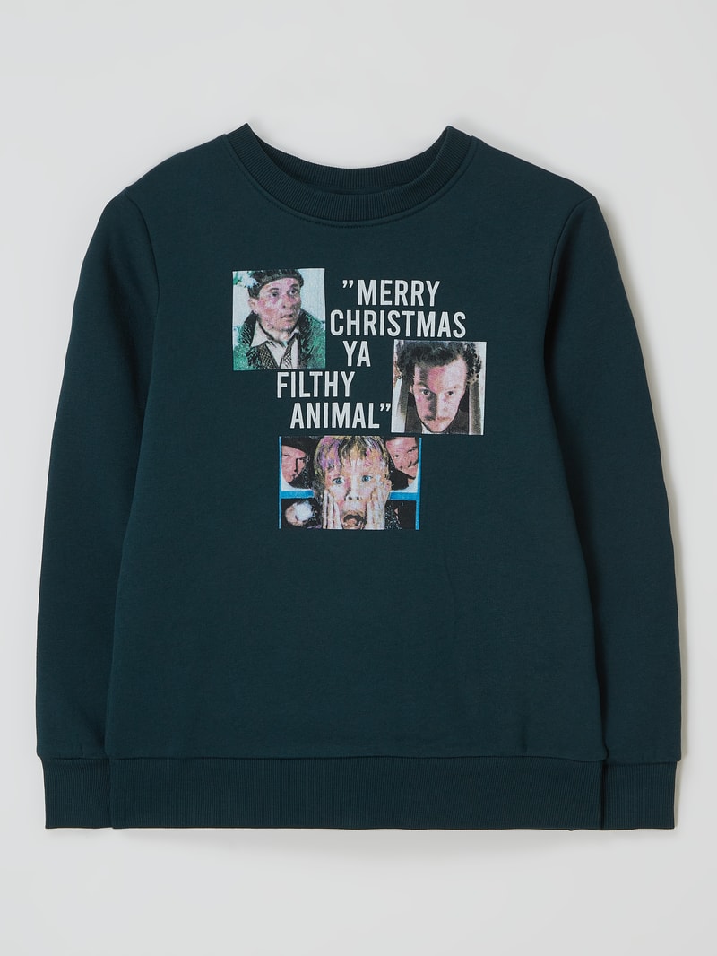 Sweatshirt aus Baumwollmischung in dunkelgrün