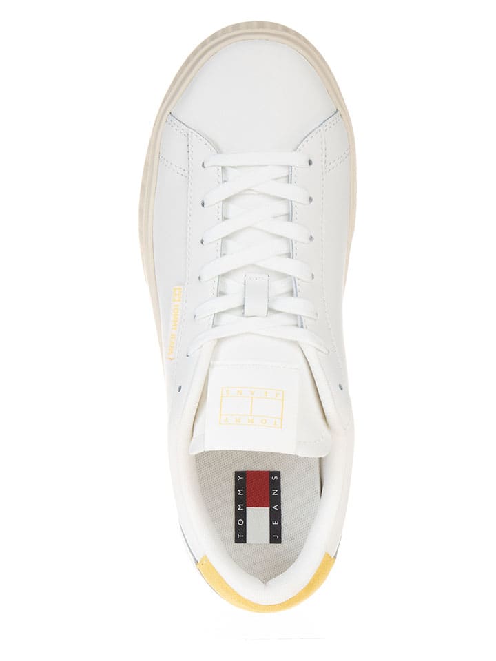 Tommy Hilfiger Shoes Leder-Sneakers in Weiß günstig kaufen