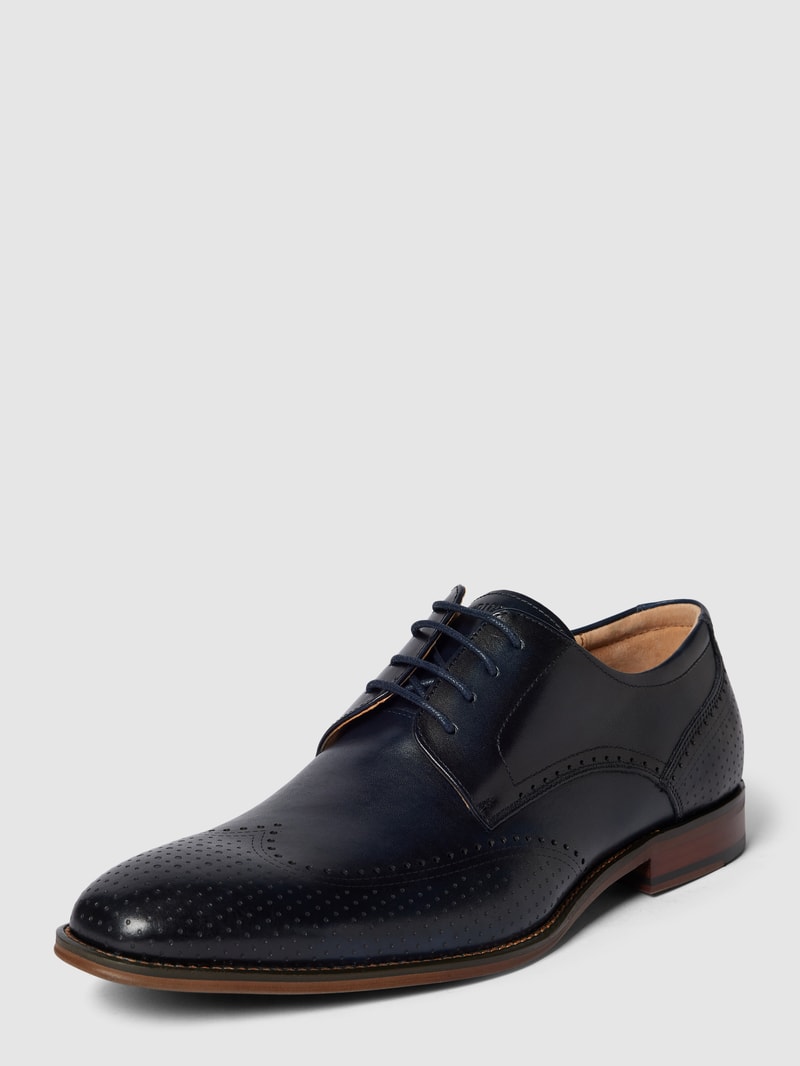 Derby-Schuhe aus Leder Modell 'SELLENG' in marineblau