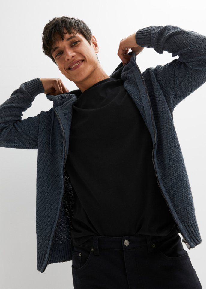 Kapuzen Strickjacke mit recycelter Baumwolle