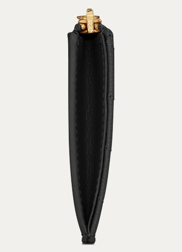 Suport card Saint Laurent Cassandre Zip Fragments din piele de vițel.