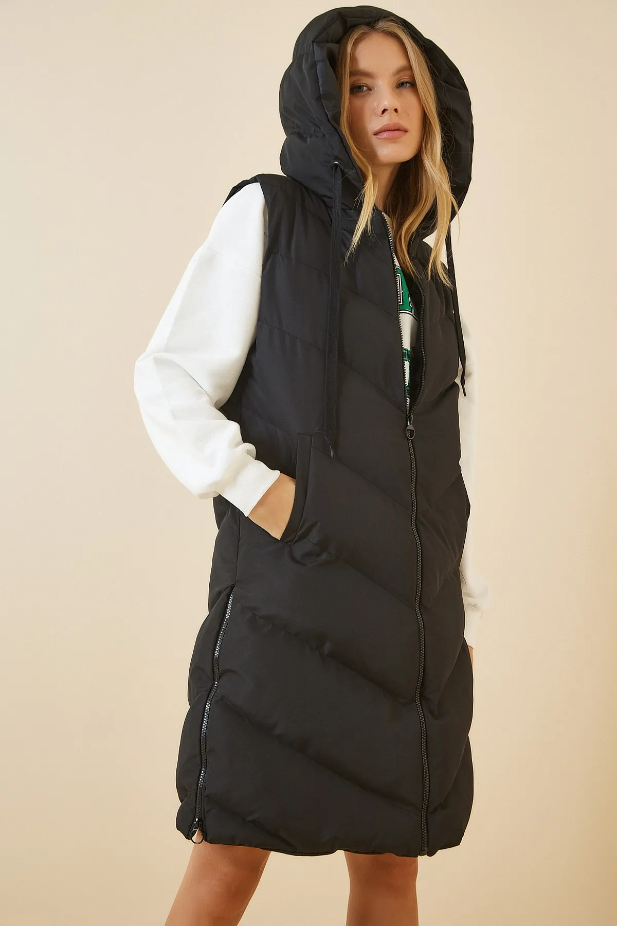 Happiness İstanbul  Weste - Schwarz - Puffer