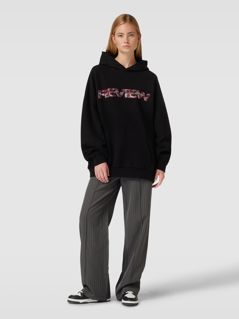 Hoodie mit Label-Detail in schwarz