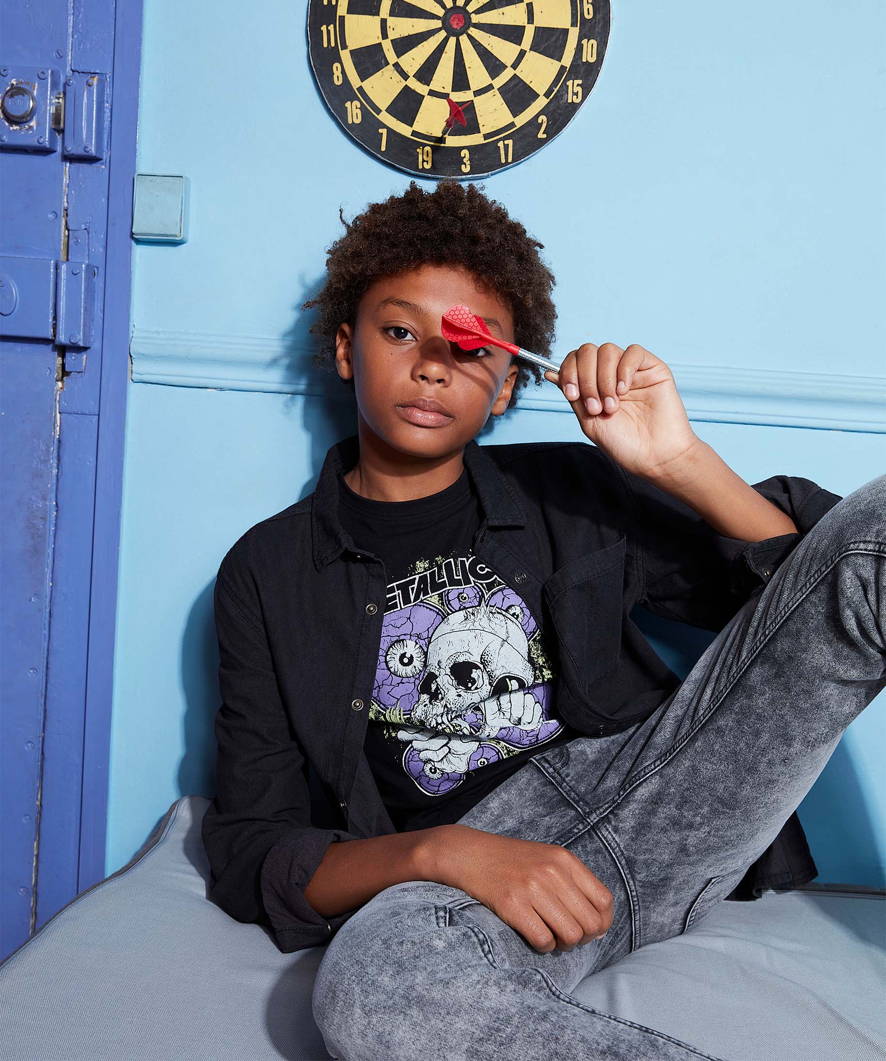 Tee-shirt Garçon avec motif tête de mort - Metallica noir | GEMO