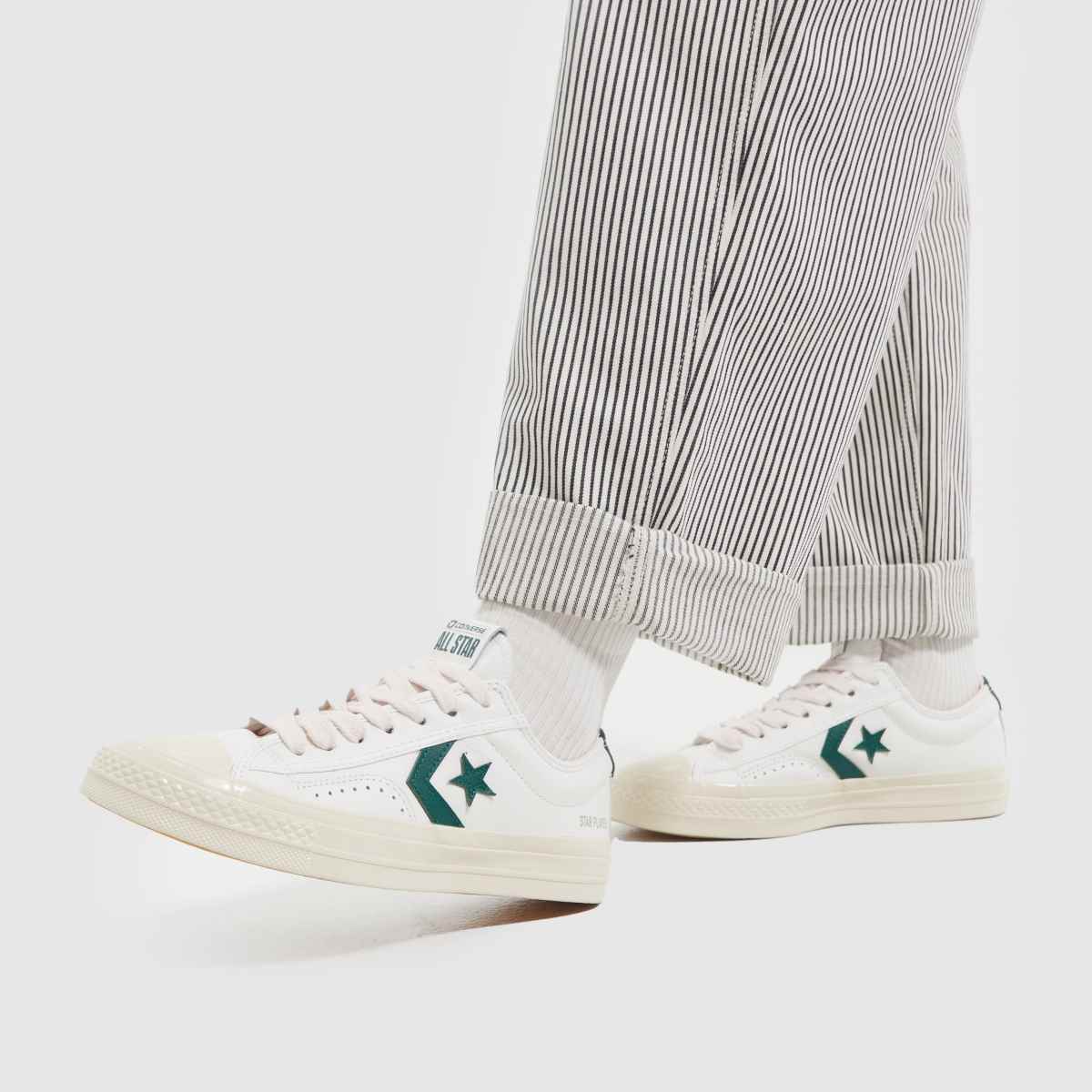 Converse Star Player 76 cipők fehér és zöld színben