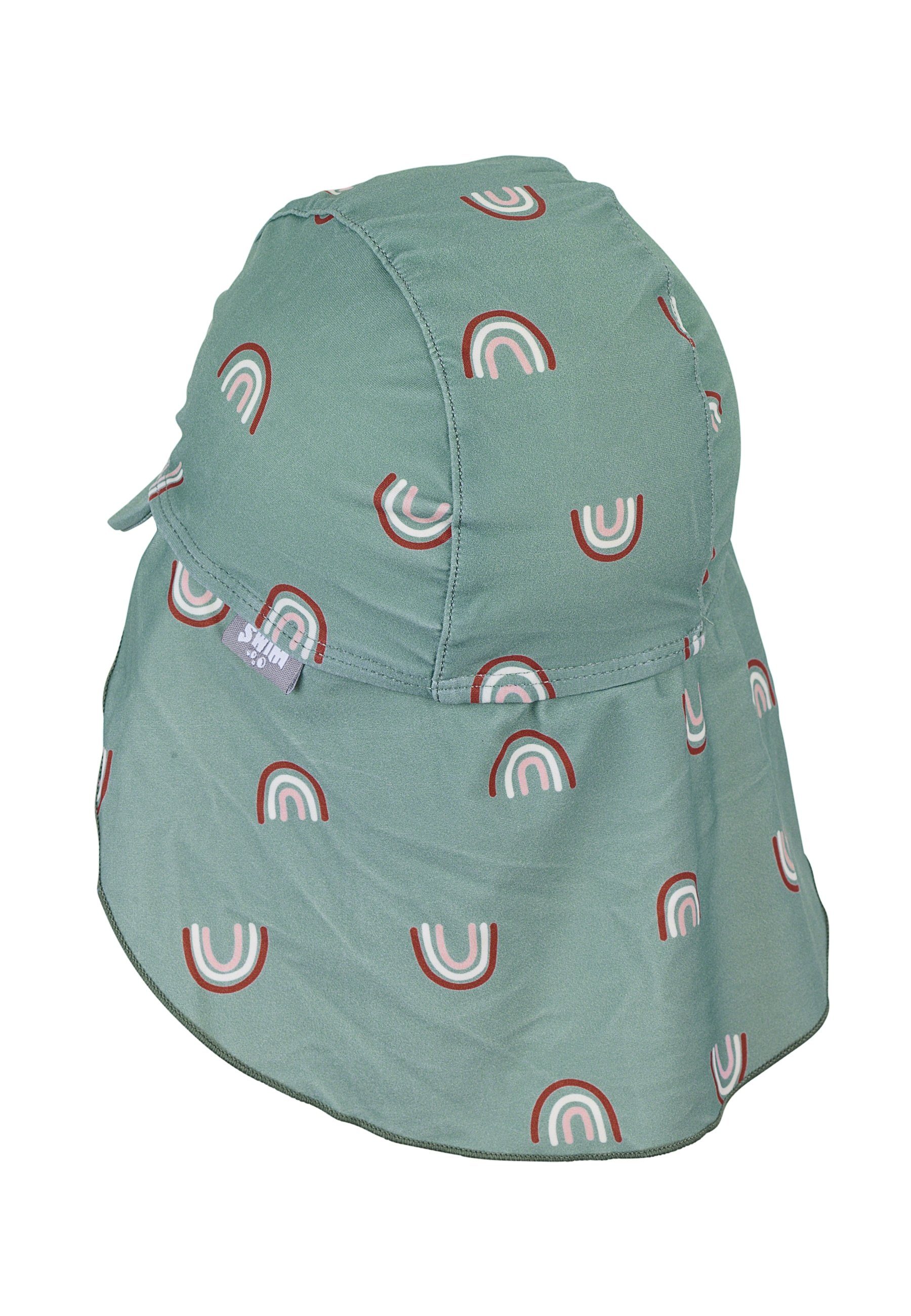 Sterntaler® Badeanzug Schirmmütze mit Nackenschutz, Regenbogen (1-St., Schirmmütze mit Bindeband, Babymütze Sommermütze Kinder) Erstlingsmütze mit Nackenschutz, Größenregulierungsband