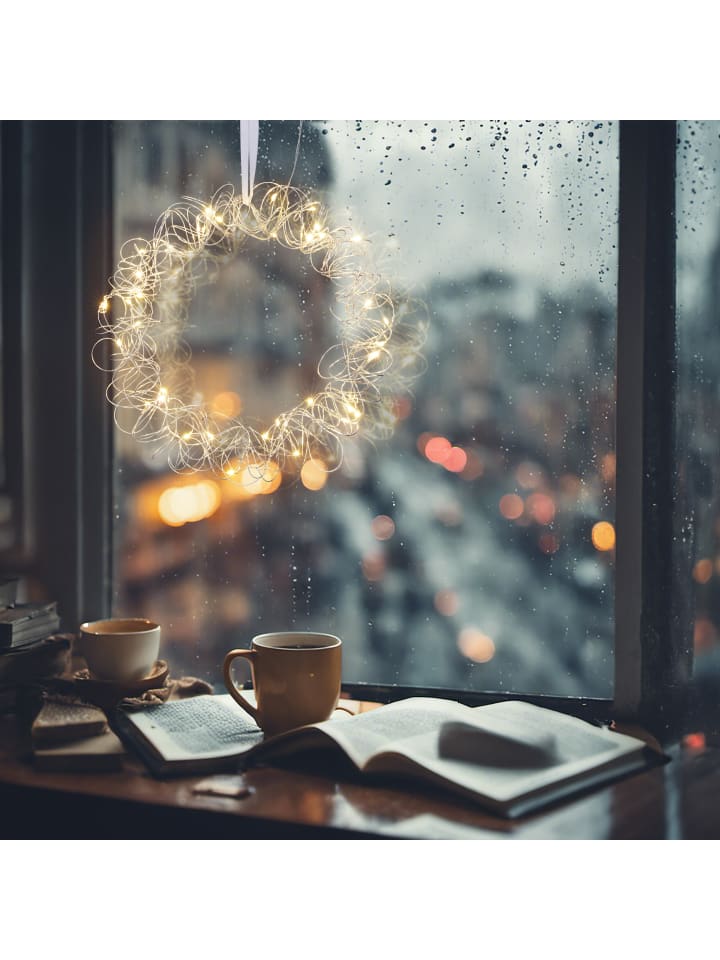 relaxdays LED Lichtkranz in Silber - Ø 30 cm günstig kaufen onesize