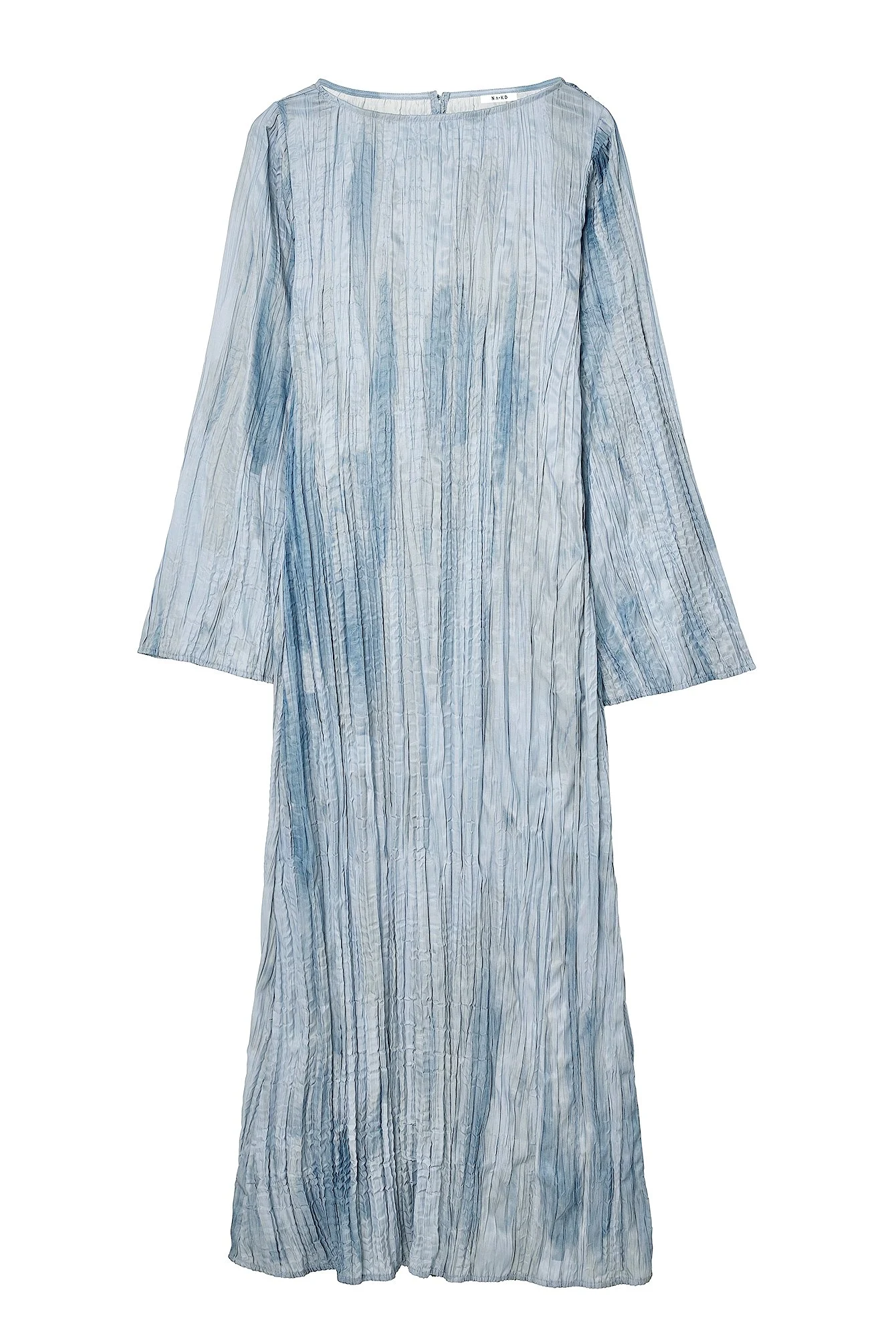 Maxikleid in Knitteroptik mit langen Ärmeln und offenem Rücken