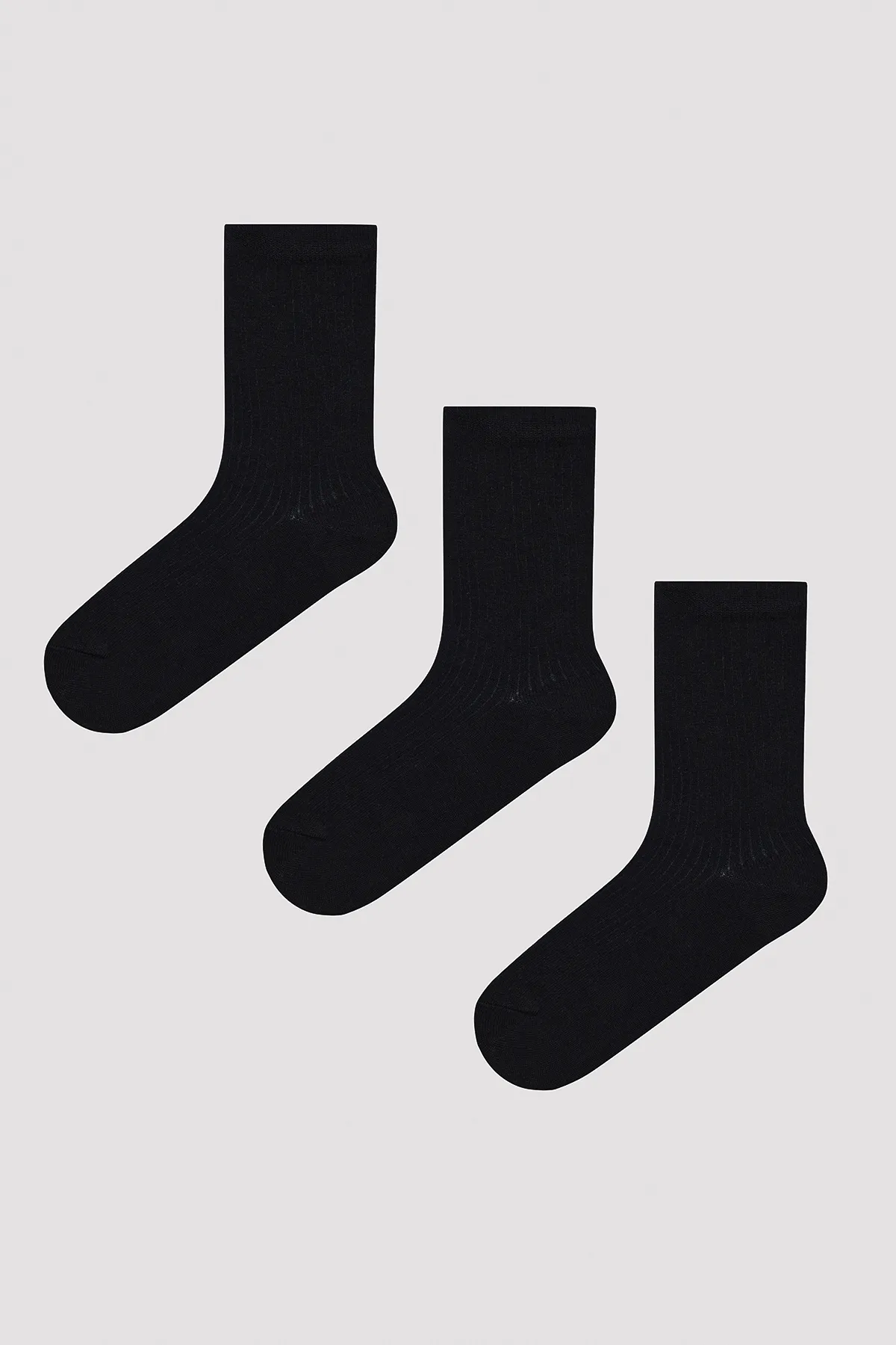 Penti  Basic Rib Schwarze 3-teilige Socken