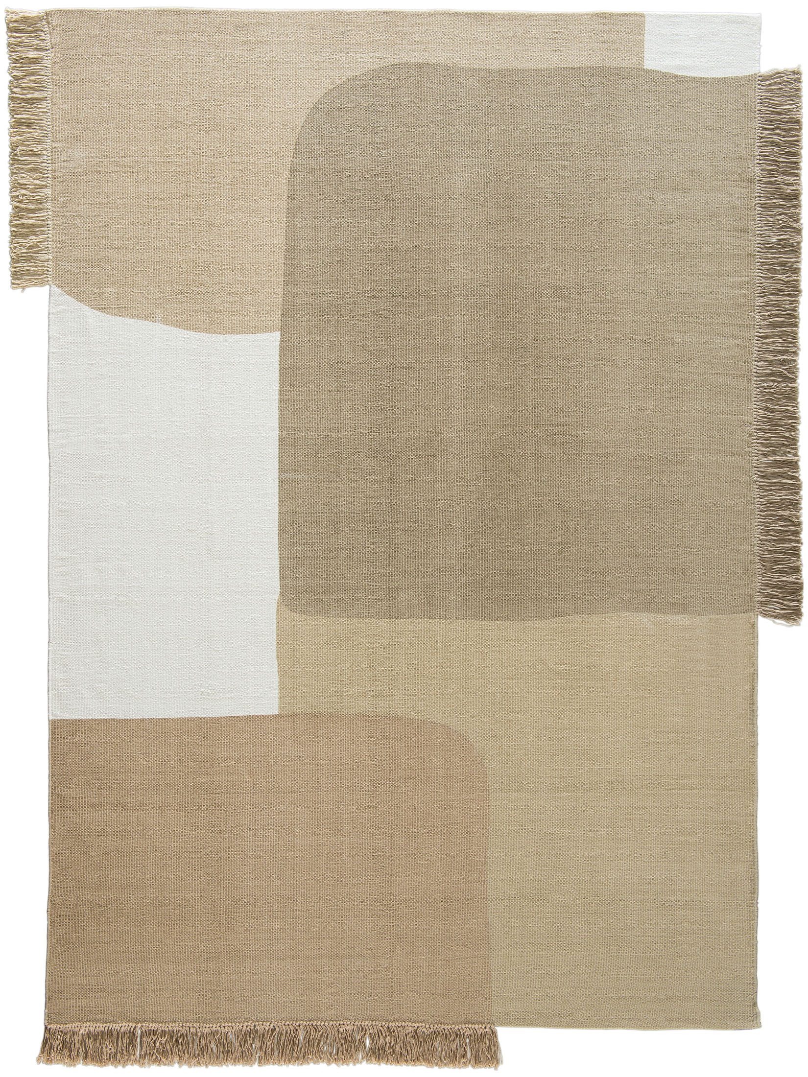 Listrup Flachgewebe-Teppich, Beige-Weiss