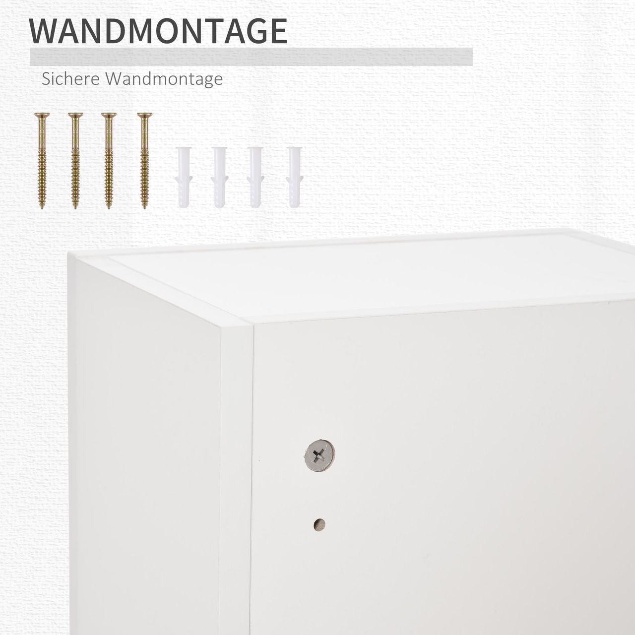 kleankin Medizinschrank Arzneischrank Wandschrank Hängeschrank mit verstellbarer Ablage Erste-Hilfe-Kreuz abschließbar für Badezimmer Küche Flur Weiß 30x20x70 cm