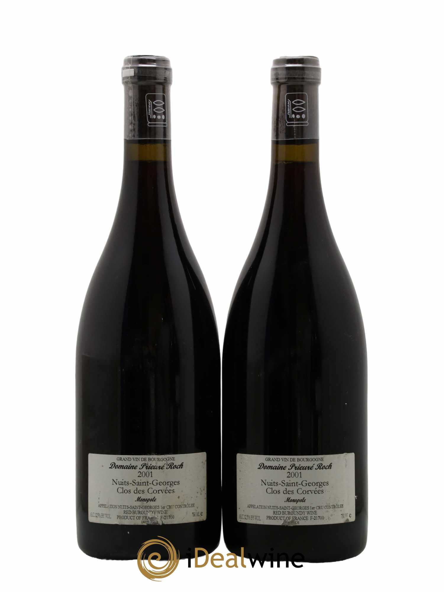 Nuits Saint-Georges 1er Cru Le Clos des Corvées Prieuré Roch  2001 - Lot de 2 Bouteilles