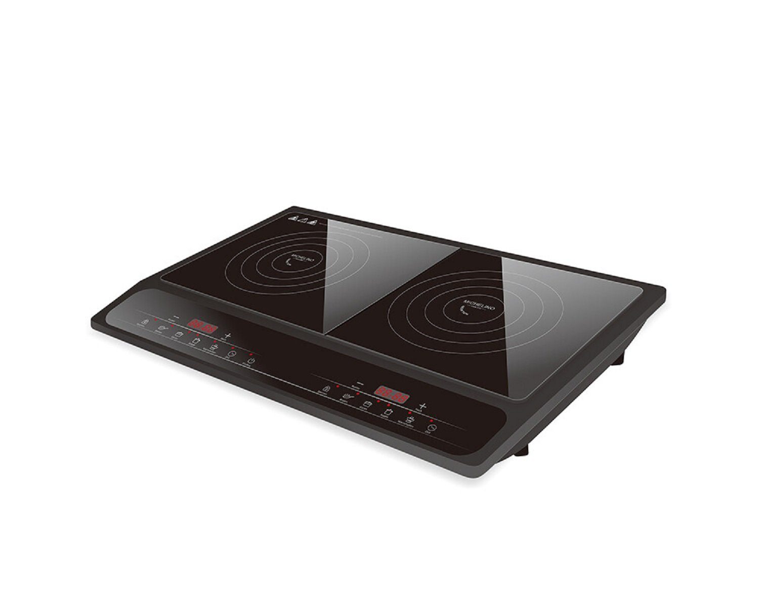 Michelino Doppel-Induktionskochplatte Induktionskochplatte 2000+1500W schwarz