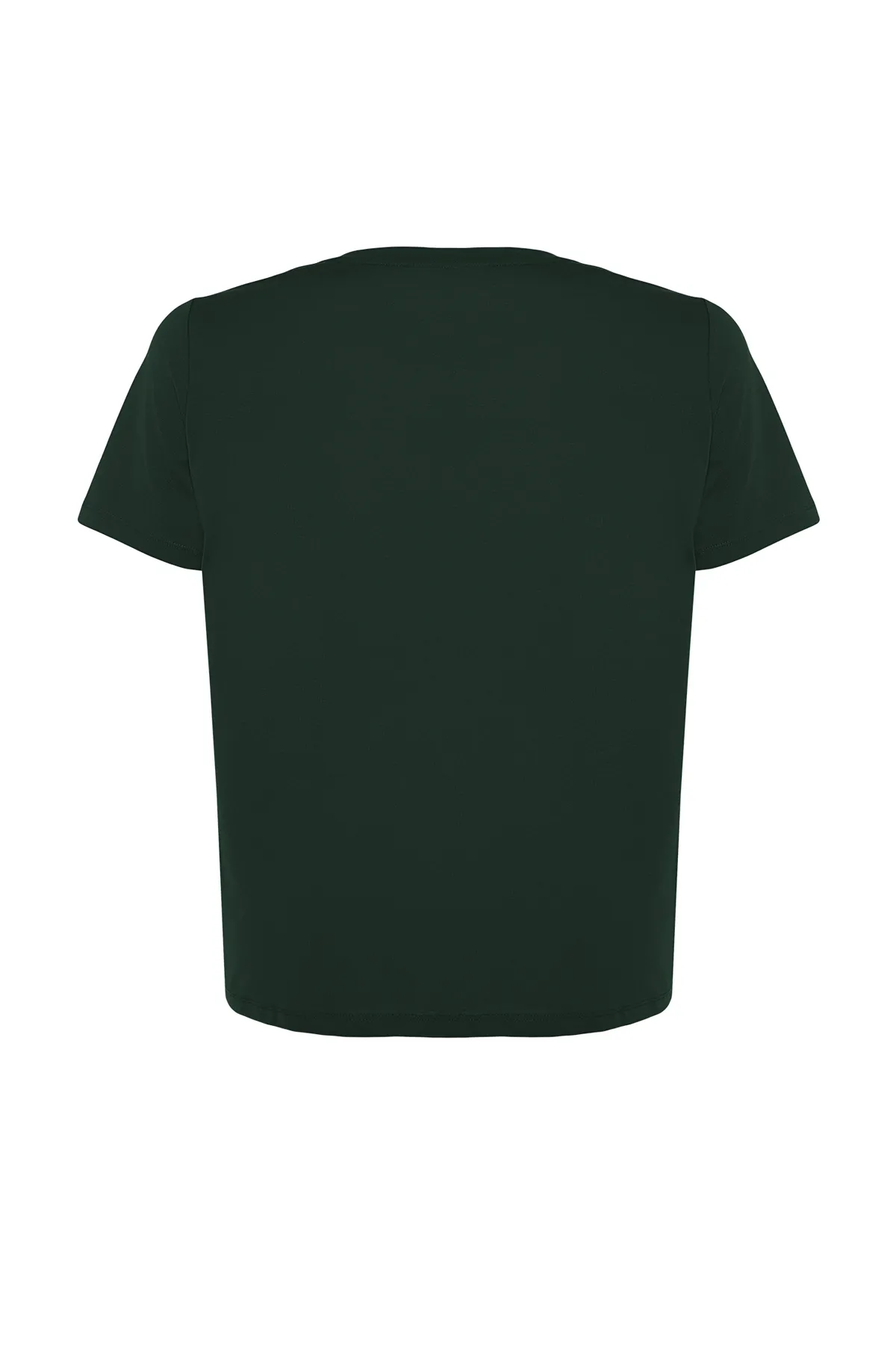 Trendyol Curve  Smaragdgrünes Basic-Strick-T-Shirt mit Rundhalsausschnitt TBSSS22TS0733