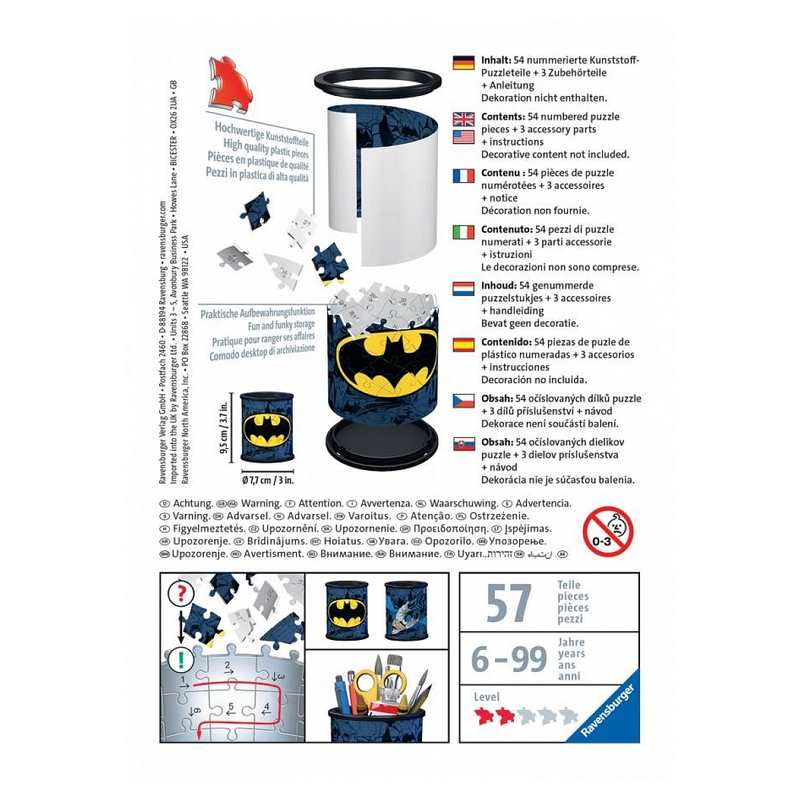 Puzzle 3D Batman pot à crayons 54 pièces
