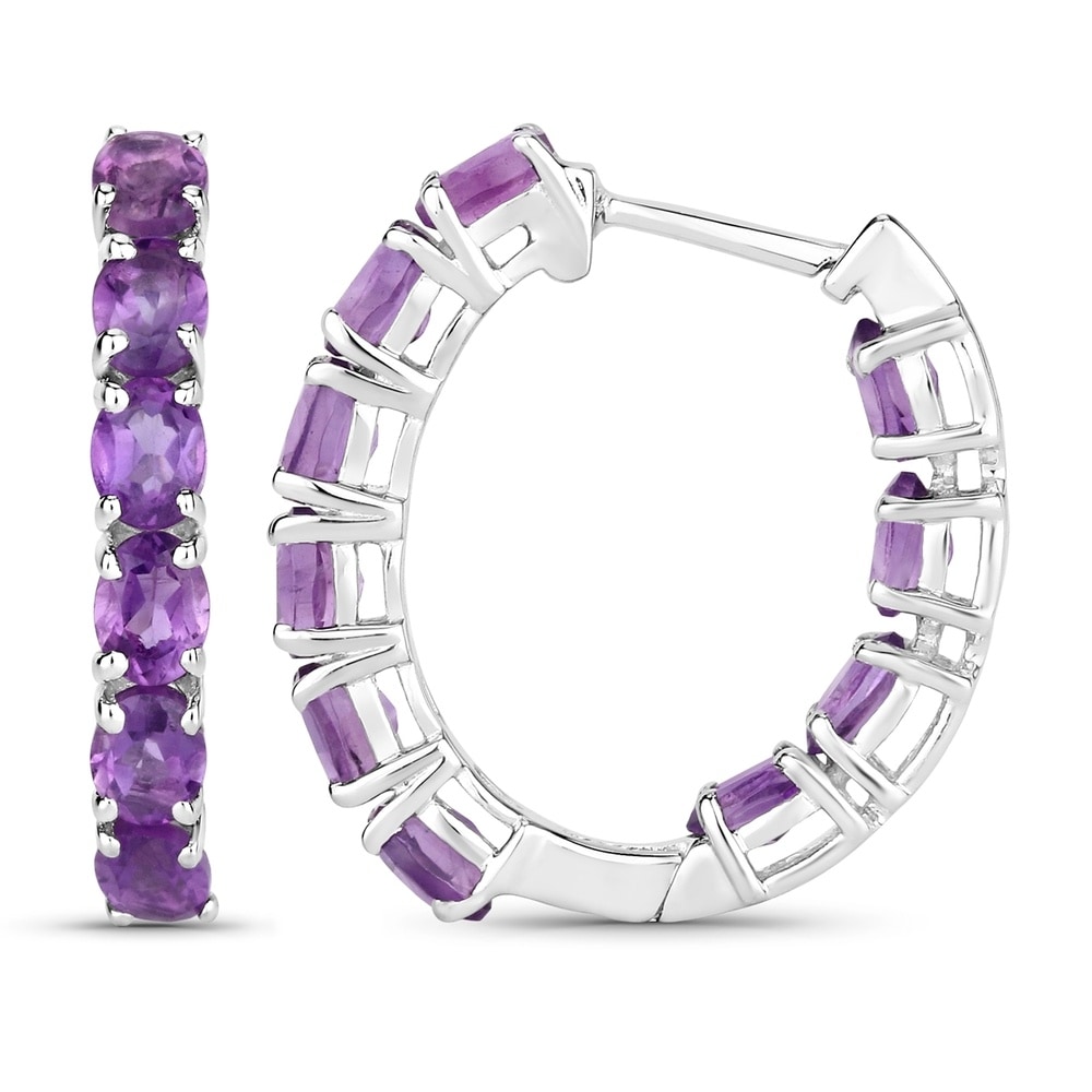 Rafaela Donata Boucles doreilles Argent sterling Améthyste en Argent Bijoux