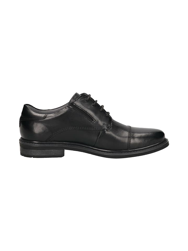 Bugatti Leder-Schnürschuhe in Schwarz günstig kaufen