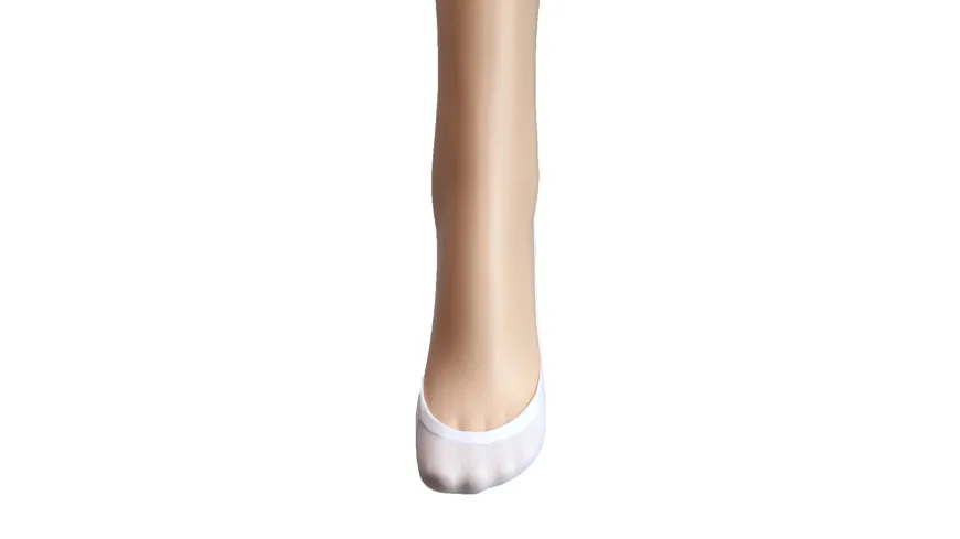 Steps Damen Füßlinge Ballerina mit Pad Super Soft weiß