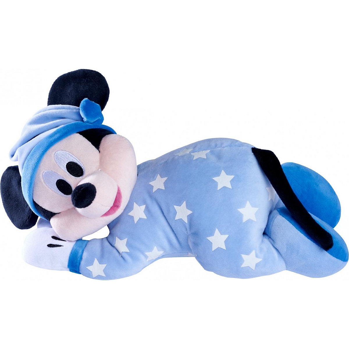 Gute Nacht Mickey liegend, 30 cm Plüschfigur, leuchtet im Dunkeln