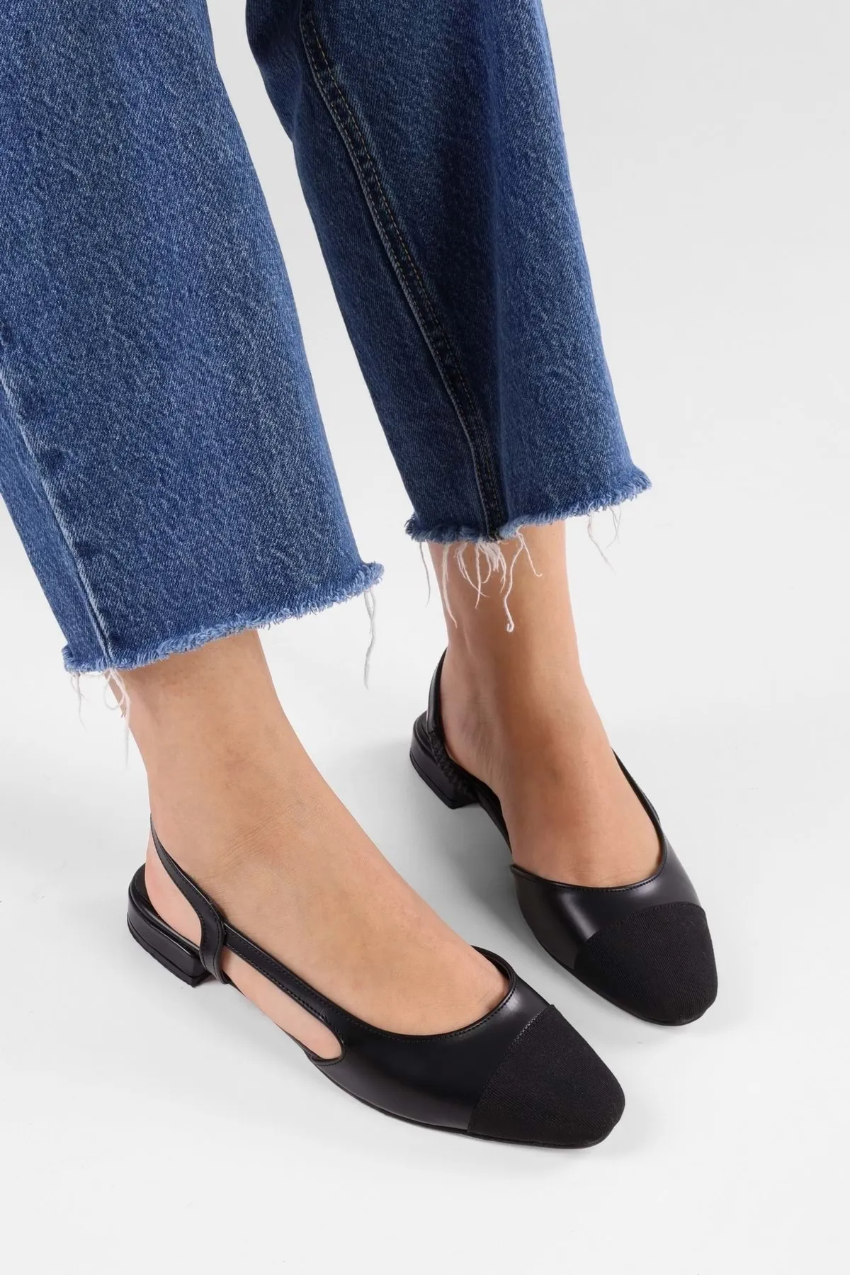 Shoeberry  Sefre Black Skin Casual Ballerinas für Damen