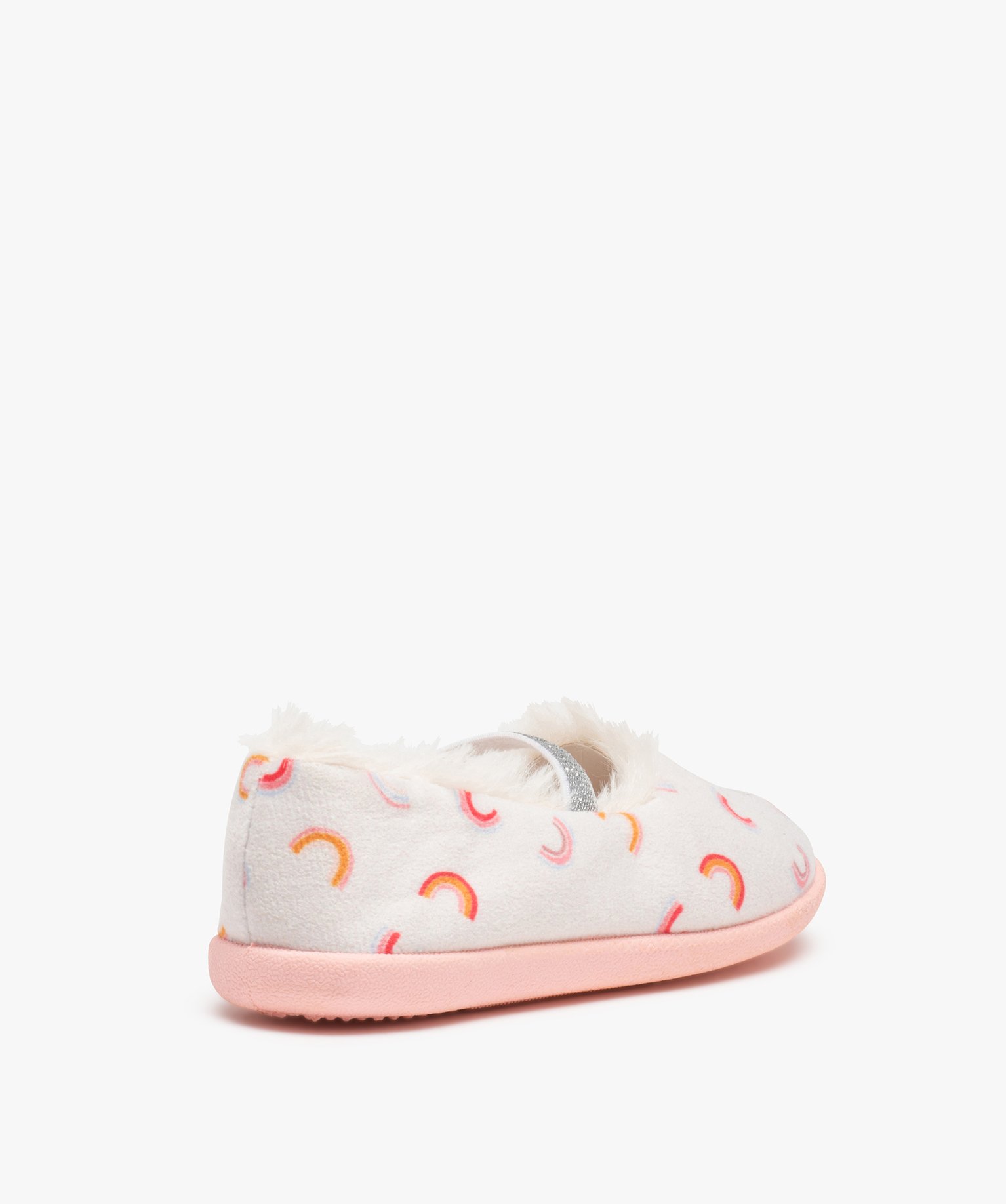 Chaussons fille ballerines en velours brodées licorne beige | GEMO