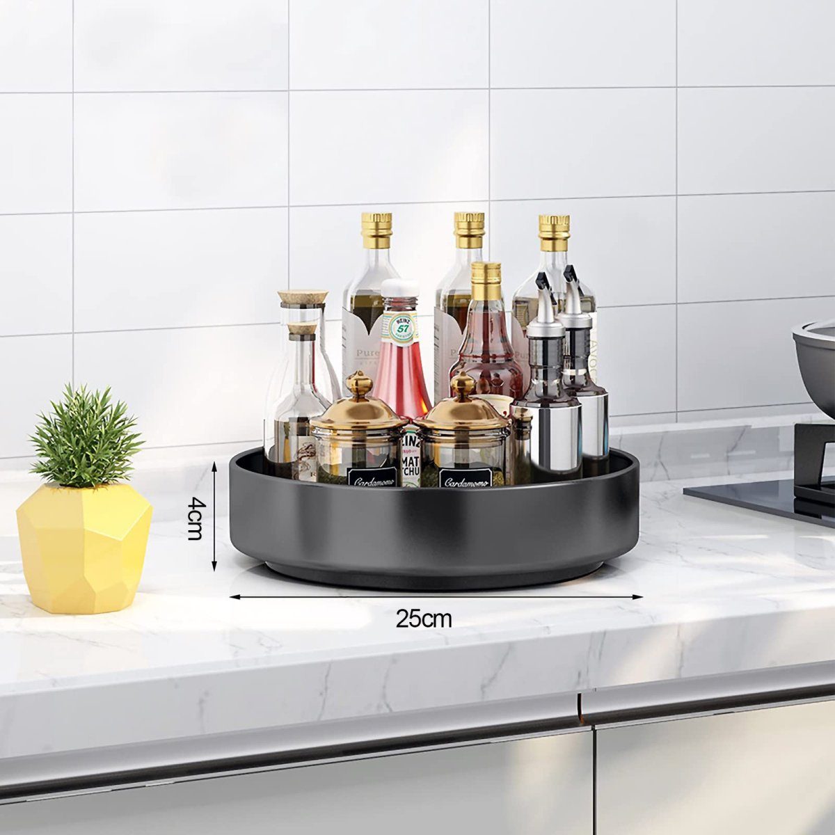 JedBesetzt Gewürzregal Drehbares gewürzregal, Drehteller organizer,25 cm,Für Küche, Bad