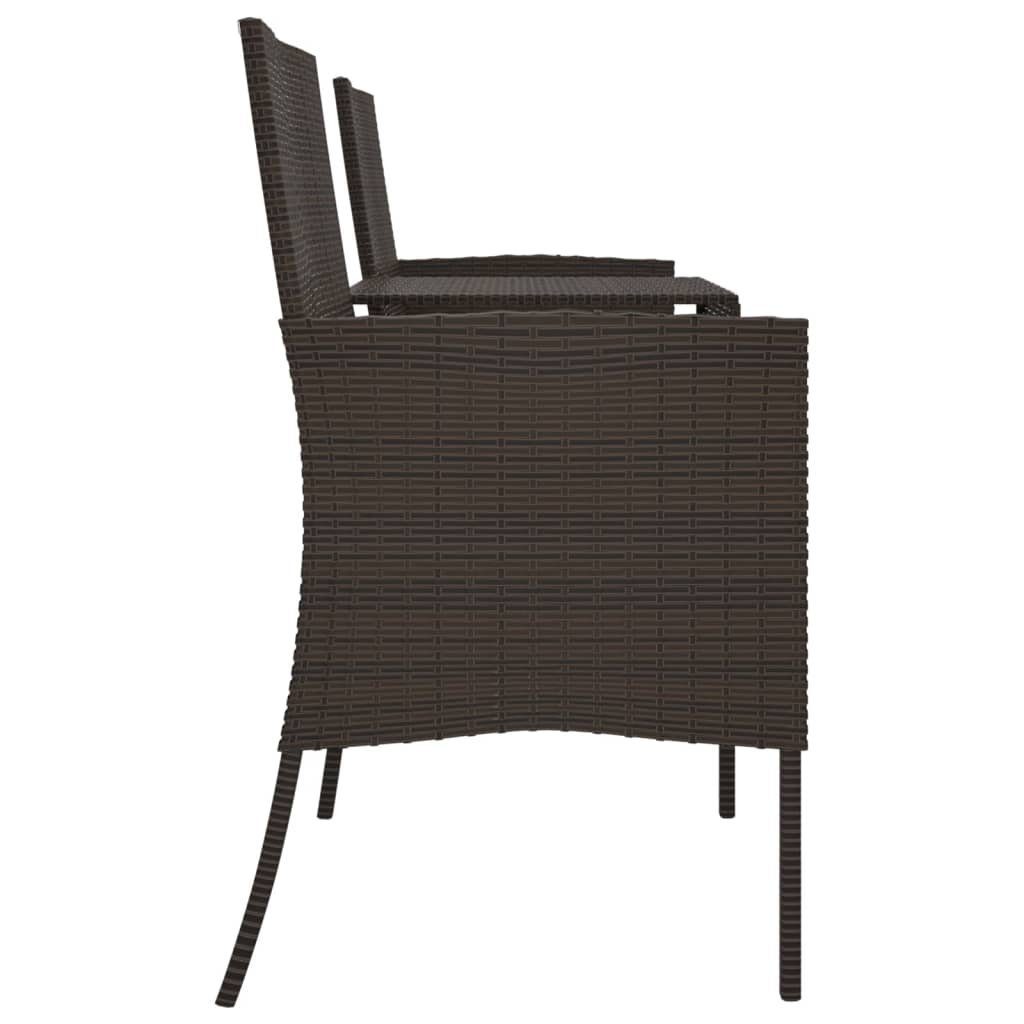 vidaXL Loungesofa 2-Sitzer Gartensofa mit Teetisch Poly Rattan Braun, 1 Teile
