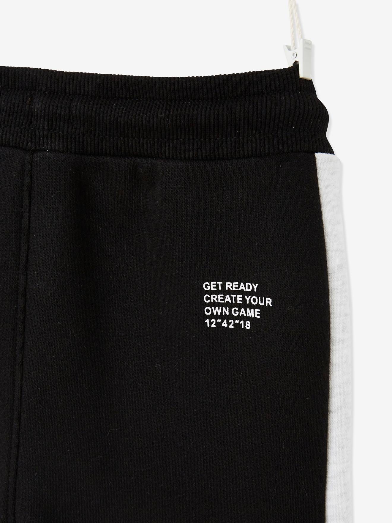 Pantalon jogging bandes côtés garçon. vert sapin