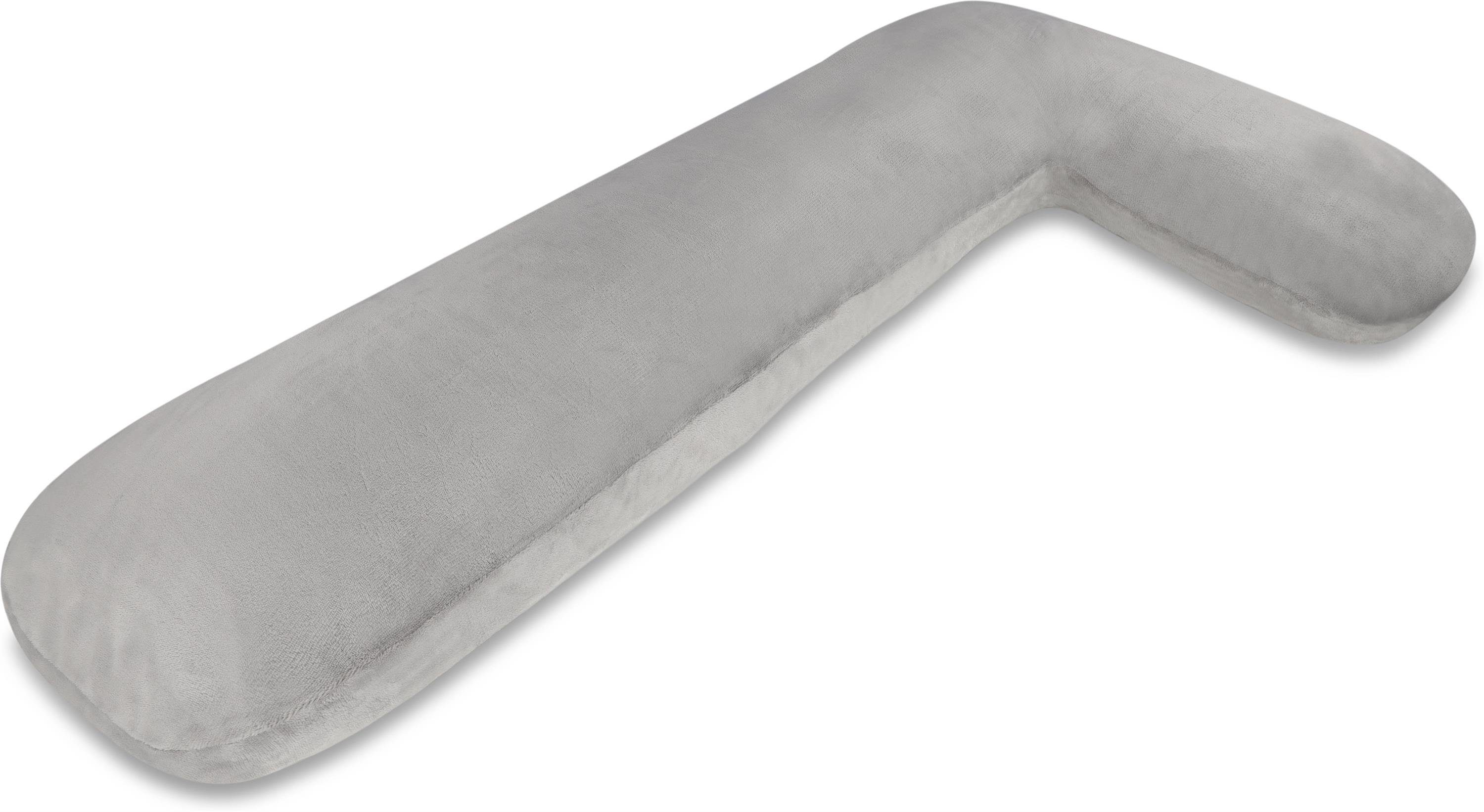 Aspero Seitenschläferkissen Seitenschläferkissen mit integriertem Kopfkissen, 1-tlg., Körperkissen mit Flanell Bezug