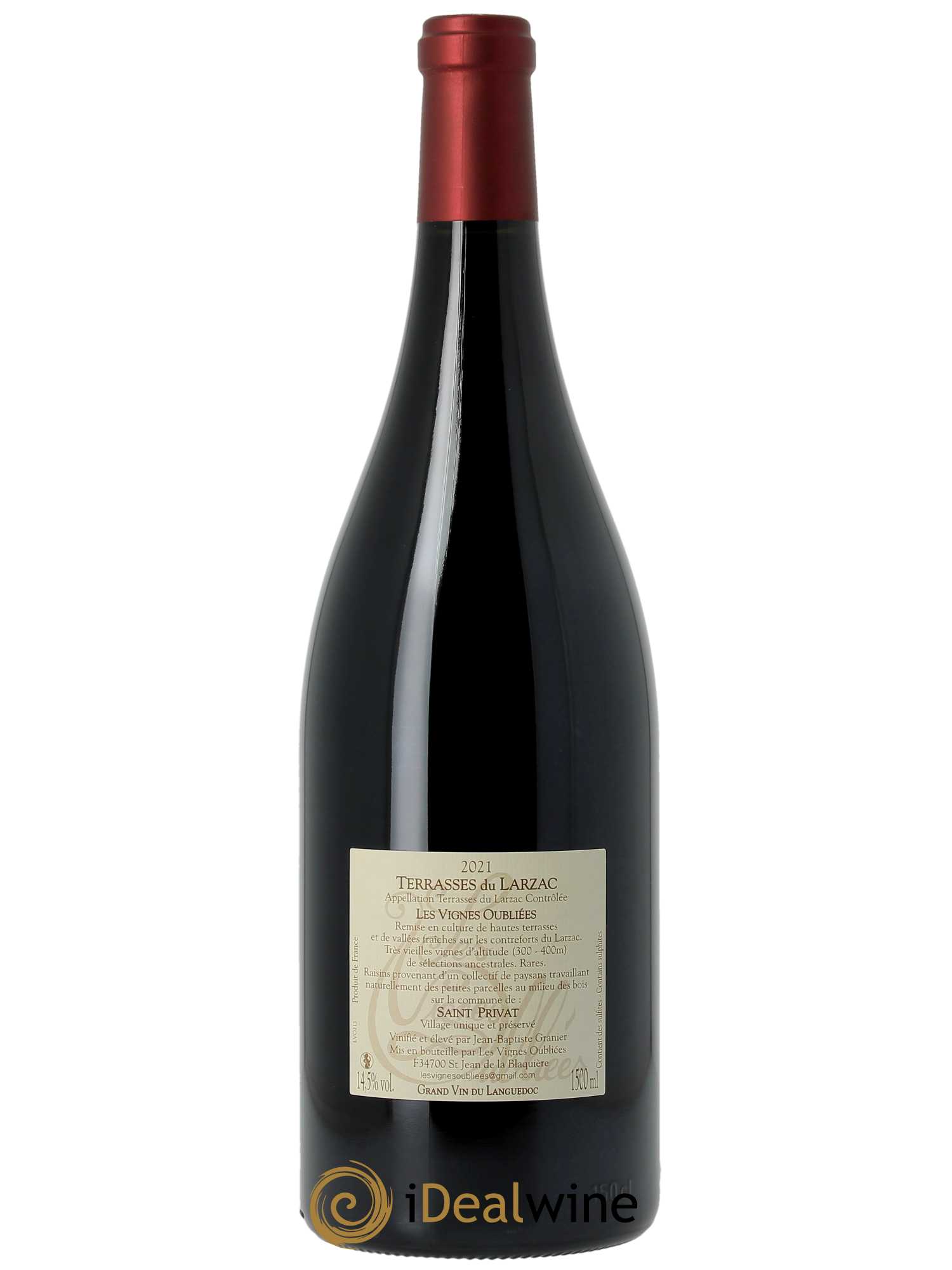 Terrasses du Larzac Les Vignes Oubliées Jean-Baptiste Granier  2021 - Lot de 1 Magnum