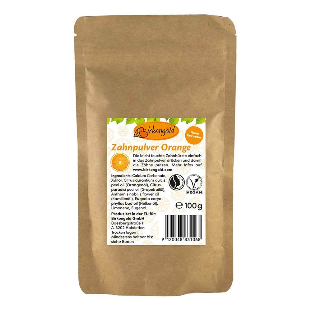 Zahnpulver - Orange Nachfüllpack 100g