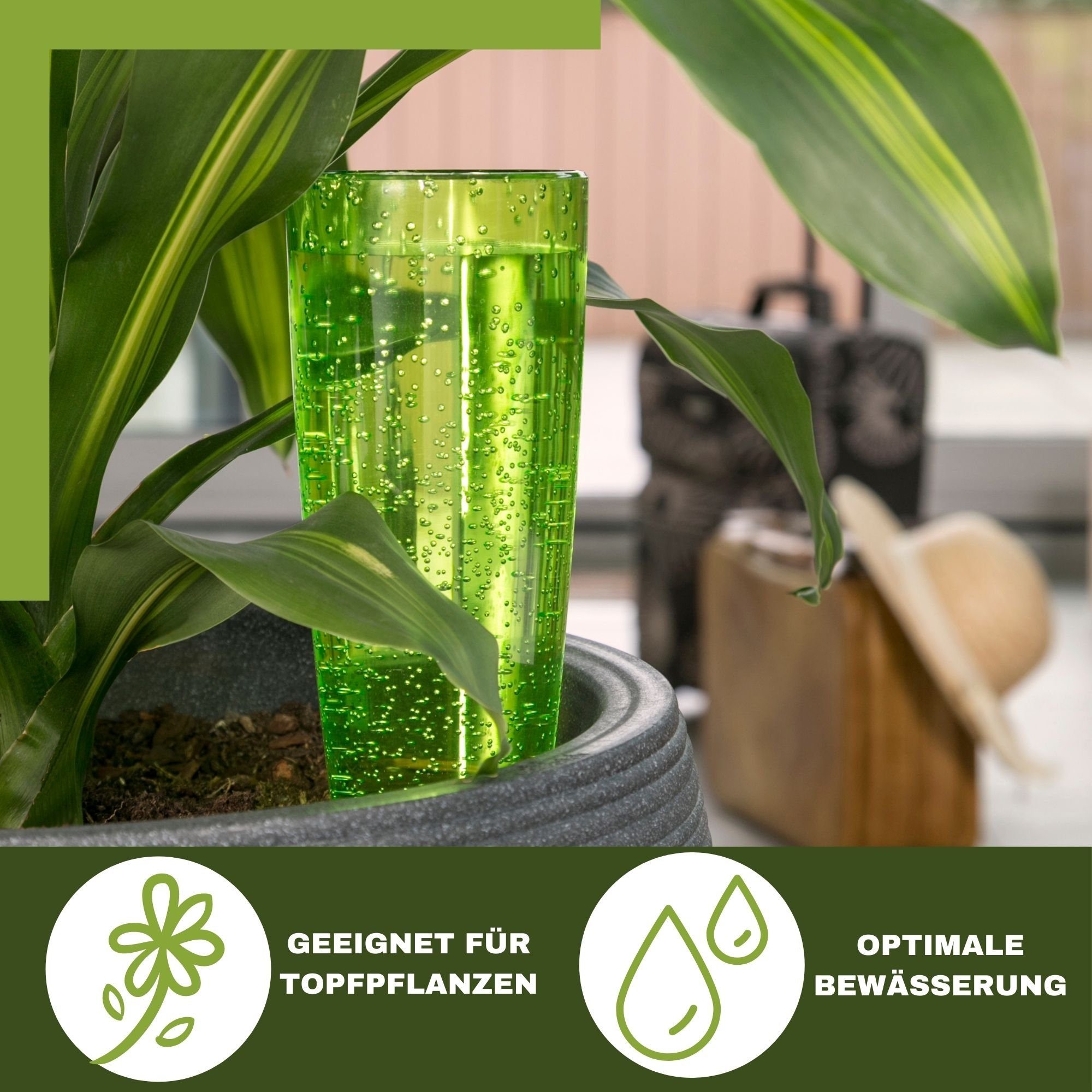 Scheurich Bewässerungssystem Copa XL 5x Grün 500 ml Füllmenge Wasserspender, (Spar-Set, 5-tlg), Scheurich Wasserspender Copa XL 500 ml